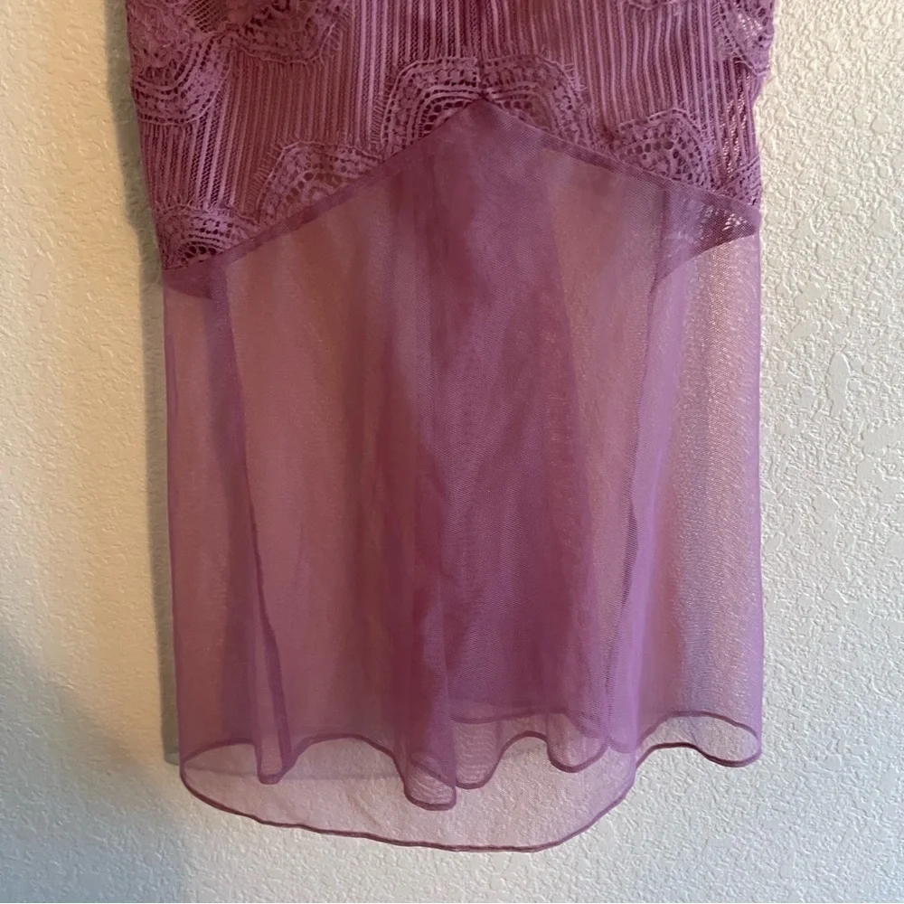 VICTORIA'S SECRET Lace Mauve Mesh Babydoll Top Women's Size Small - Picture 7 of 10